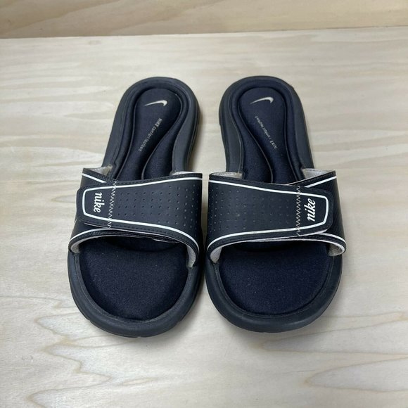 Nike Womens Comfort Footbed Memory Foam Flat Black White Slide Sandals Size 8 - Picture 3 of 7